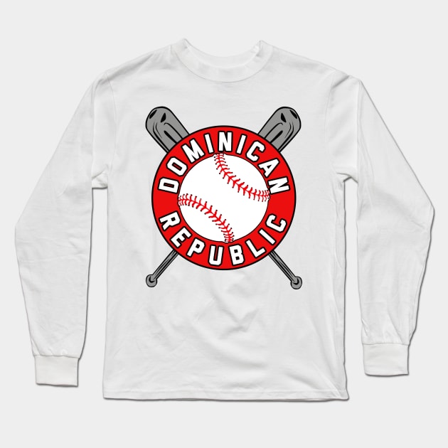 Dominican Republic Baseball Beisbol Sport Fan Long Sleeve T-Shirt by livania